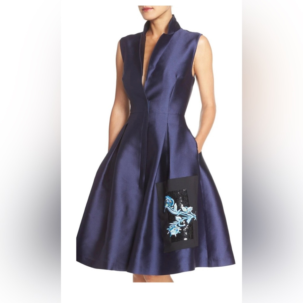 Sachin & Babi Noir 'Araya' Appliqué Imago Fit & Flare Dress ( Size 0)